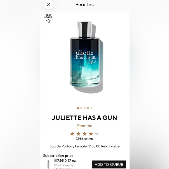 Juliette Has a Gun Pear Inc. Perfume - approx Half Full - Picture 2 of 3